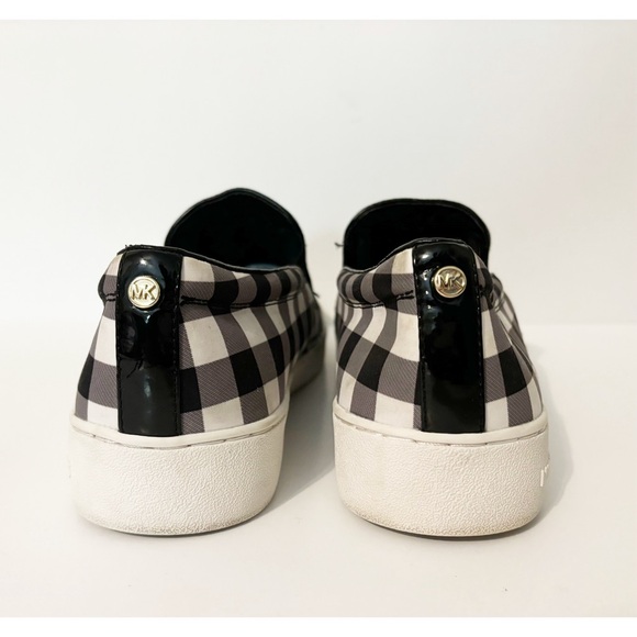 Michael Kors Black & White Plaid Slip-On Shoes, Size 10 - Picture 8 of 10